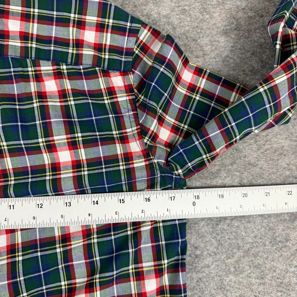 Ralph Lauren Natural Stretch Button Down Shirt Tartan Plaid Boys Medium M